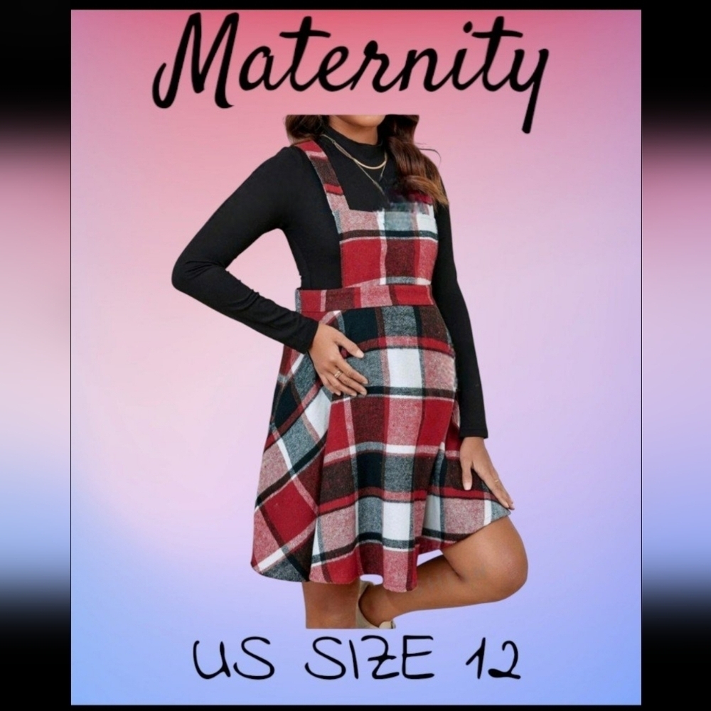 Just In! Maternity plaid overall dress (undershirt NOT included)